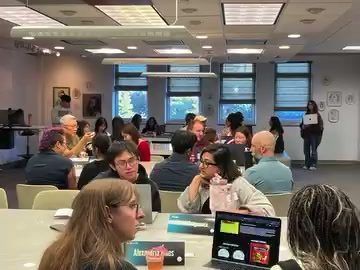A full room at a FLUX portfolio review night